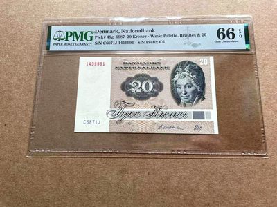 【Blue Auction】✨世界纸币精拍第413期【精】 丹麦 1987年20克朗 PMG66EPQ 