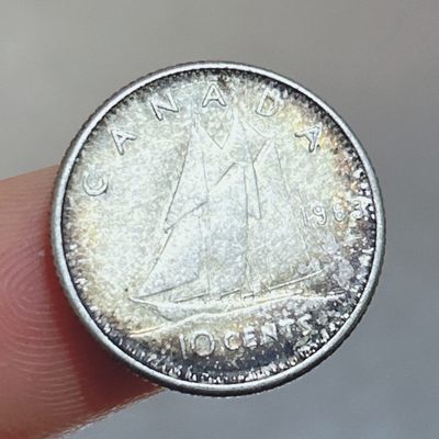 全场一元起拍 世界散币、银币专场 第52期 - 1963年加拿大联邦伊丽莎白二世少女版10分小银币 2.3g