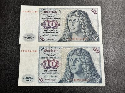 《外钞收藏家》第三百二十七期（连拍第四场） - 德国1970和198010马克 2张一起 非全新