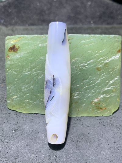 精美高玉化马达加斯加海洋玉髓手工俏色巧雕鱼吊坠（把件）一个 精美高玉化马达加斯加海洋玉髓手工俏色巧雕鱼吊坠（把件）一个