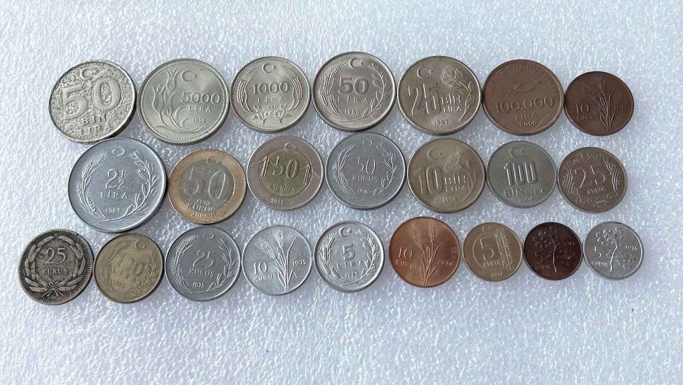 全场一元起拍 世界散币、银币专场 第52期 土耳其各个面值23枚硬币 无重复