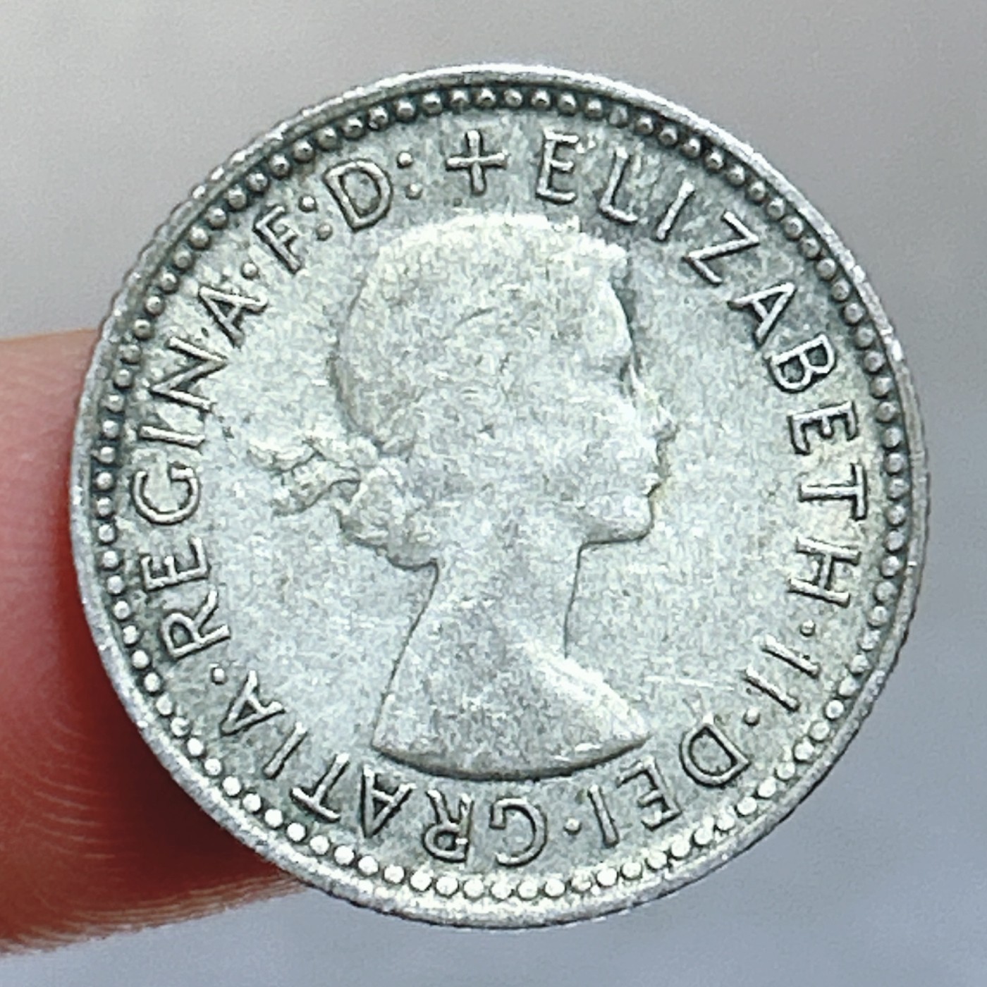 全场一元起拍 世界散币、银币专场 第52期 澳大利亚1960年6便士银币 伊丽莎白二世 2.8g