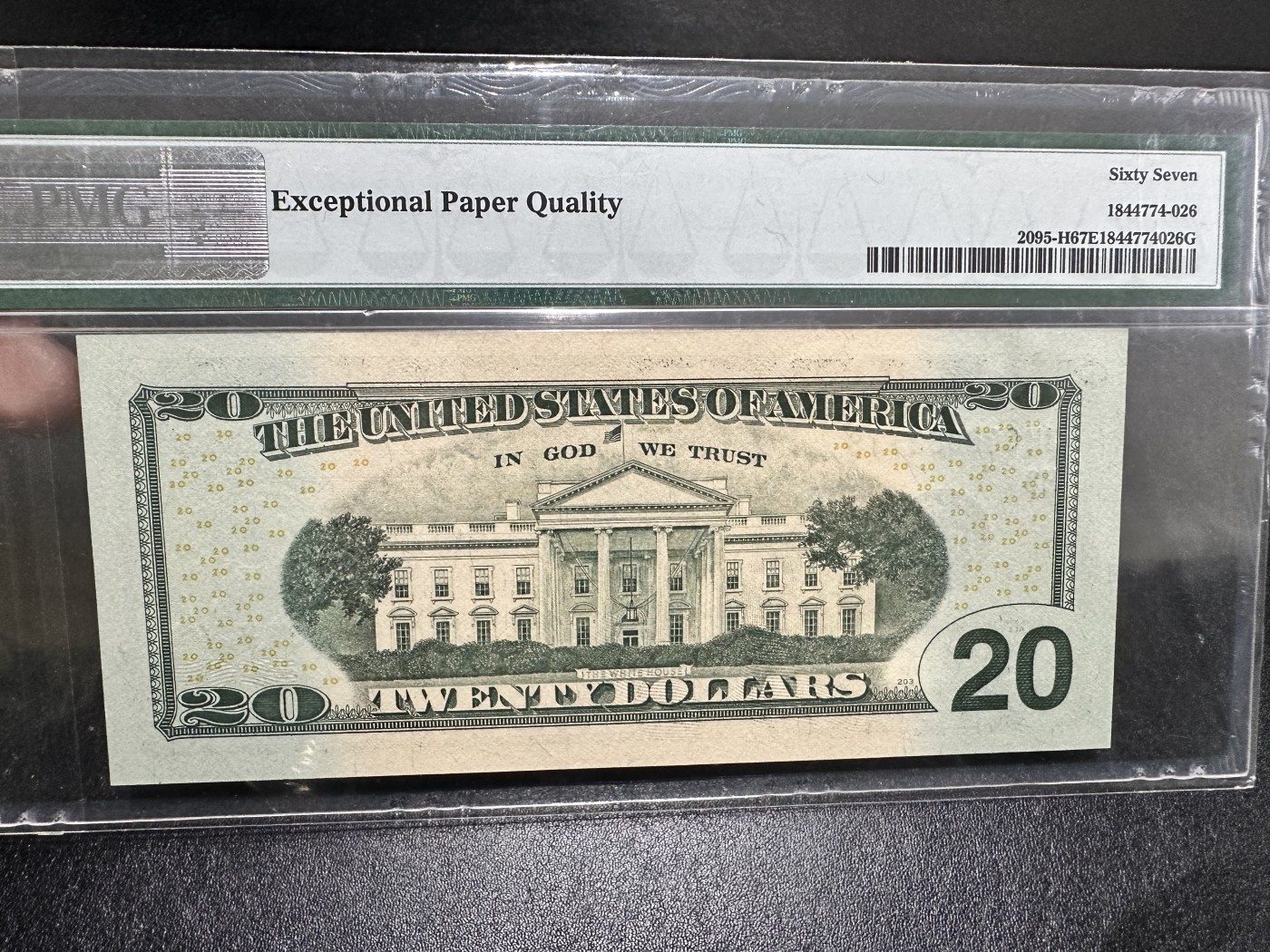 《外钞收藏家》第三百二十七期（连拍第四场） 2009年美国20美元 PMG67 豹子号333 靓号