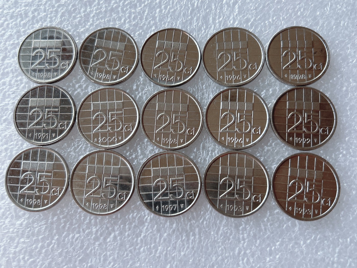 全场一元起拍 世界散币、银币专场 第52期 荷兰25分铜镍币 15枚