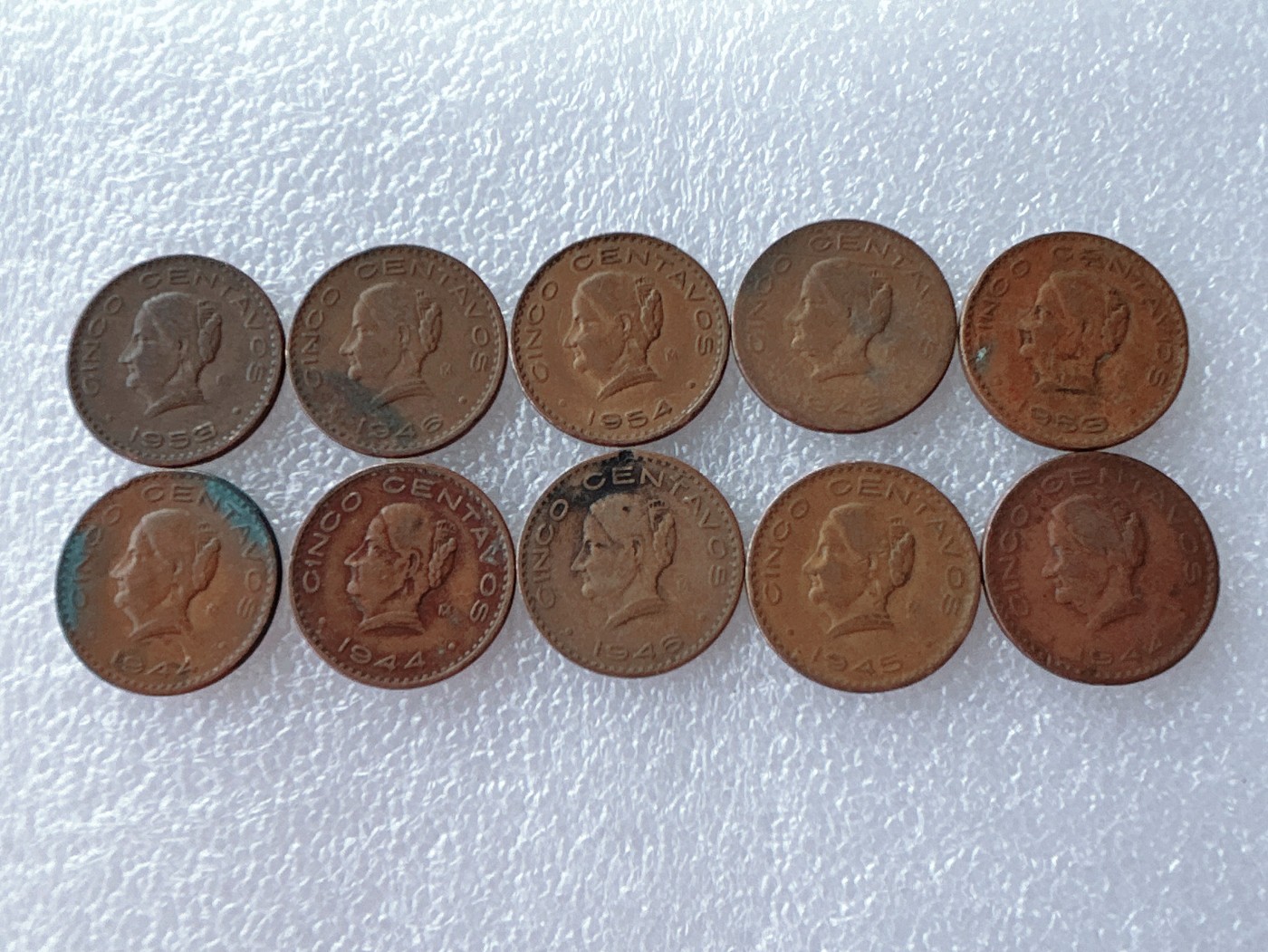 全场一元起拍 世界散币、银币专场 第52期 墨西哥5分铜币 10枚