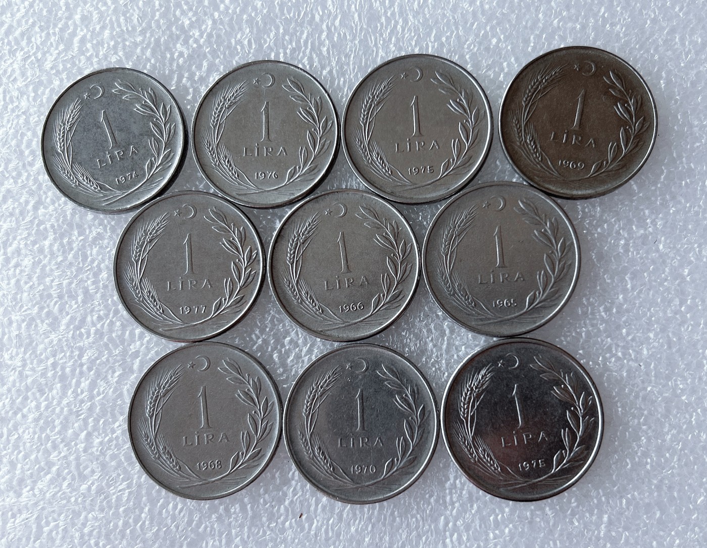 全场一元起拍 世界散币、银币专场 第52期 土耳其1里拉不锈钢币 凯莫尔 10枚