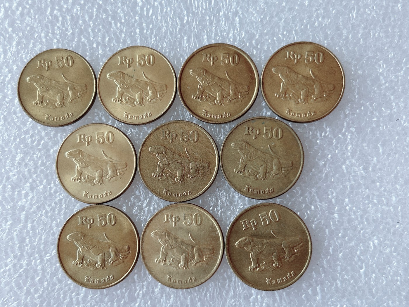 全场一元起拍 世界散币、银币专场 第52期 印度尼西亚90年代50卢比  科莫多巨蜥 10枚