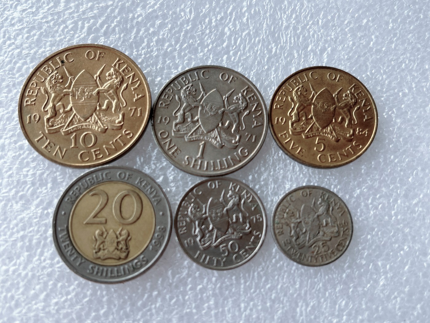 全场一元起拍 世界散币、银币专场 第52期 肯尼亚硬币6枚