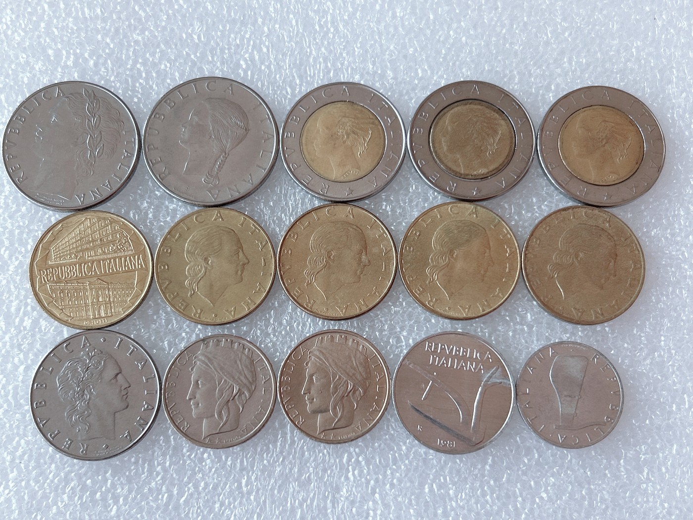 全场一元起拍 世界散币、银币专场 第52期 意大利硬币15枚 无重复