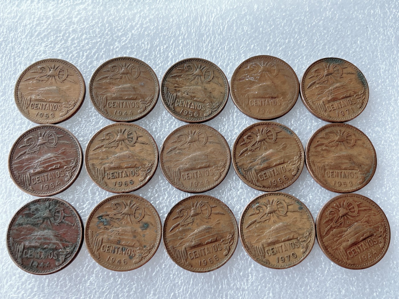 全场一元起拍 世界散币、银币专场 第52期 墨西哥20分大铜币 15枚