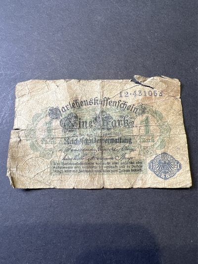 【8个洞收藏】第34场★ 🈵20元or 6件包邮★纸币专场  - 德国钞票-帝国1914年1马克