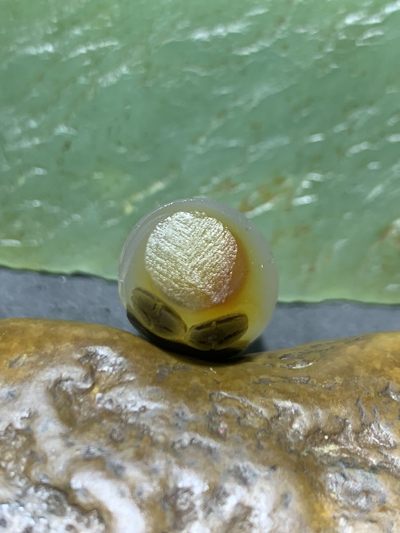 精美亚光高玉化天眼纹巴西玛瑙手工俏色巧雕蝙蝠钱币随形吊坠（把件）一个！ 精美亚光高玉化天眼纹巴西玛瑙手工俏色巧雕蝙蝠钱币随形吊坠（把件）一个！