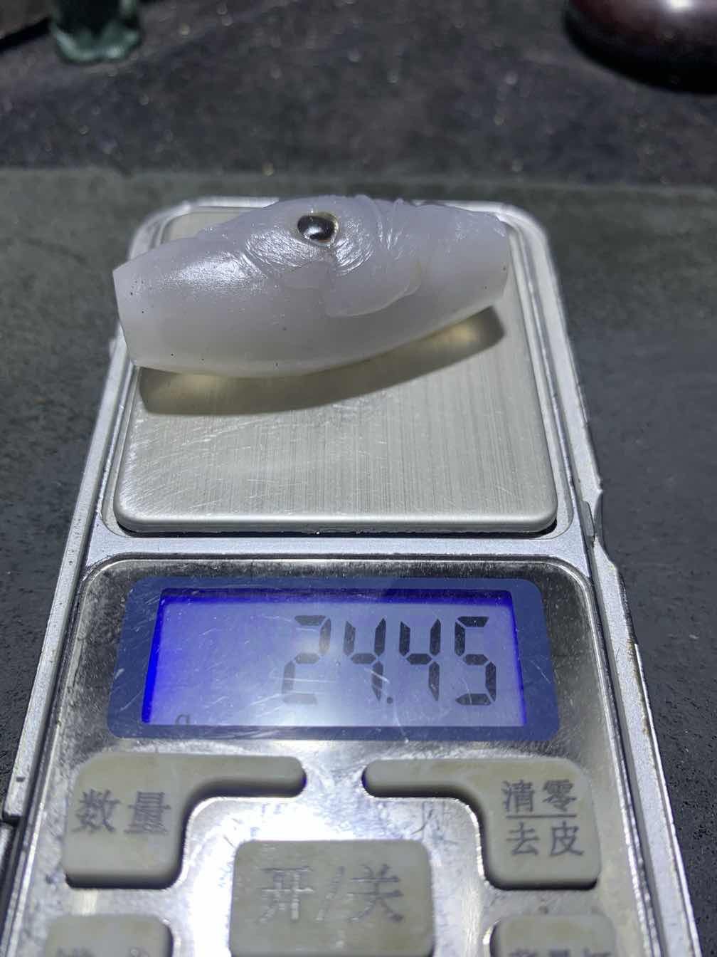 精美亚光高玉化冰飘巴西玛瑙手工俏色巧雕招财猫大桶珠一个！