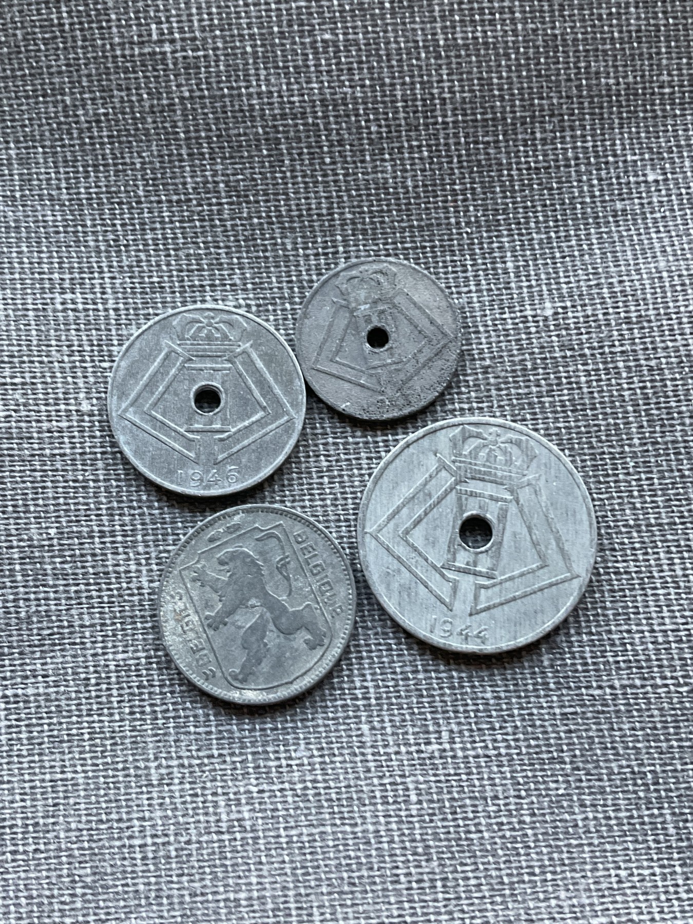 外国硬币首场2024-1-6 比利时二战时期锌币一组