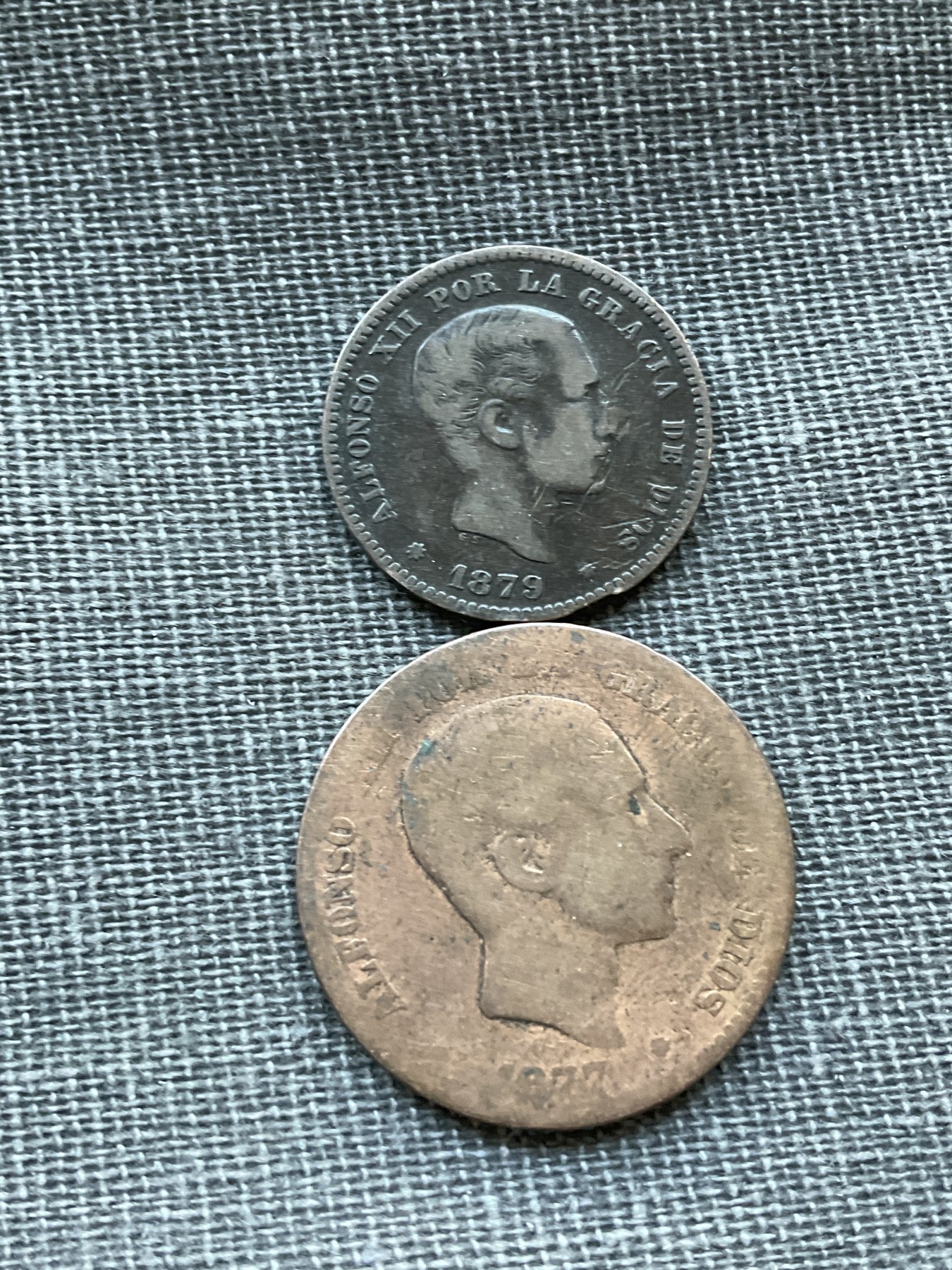 外国硬币首场2024-1-6 西班牙1879年铜币1877年铜币