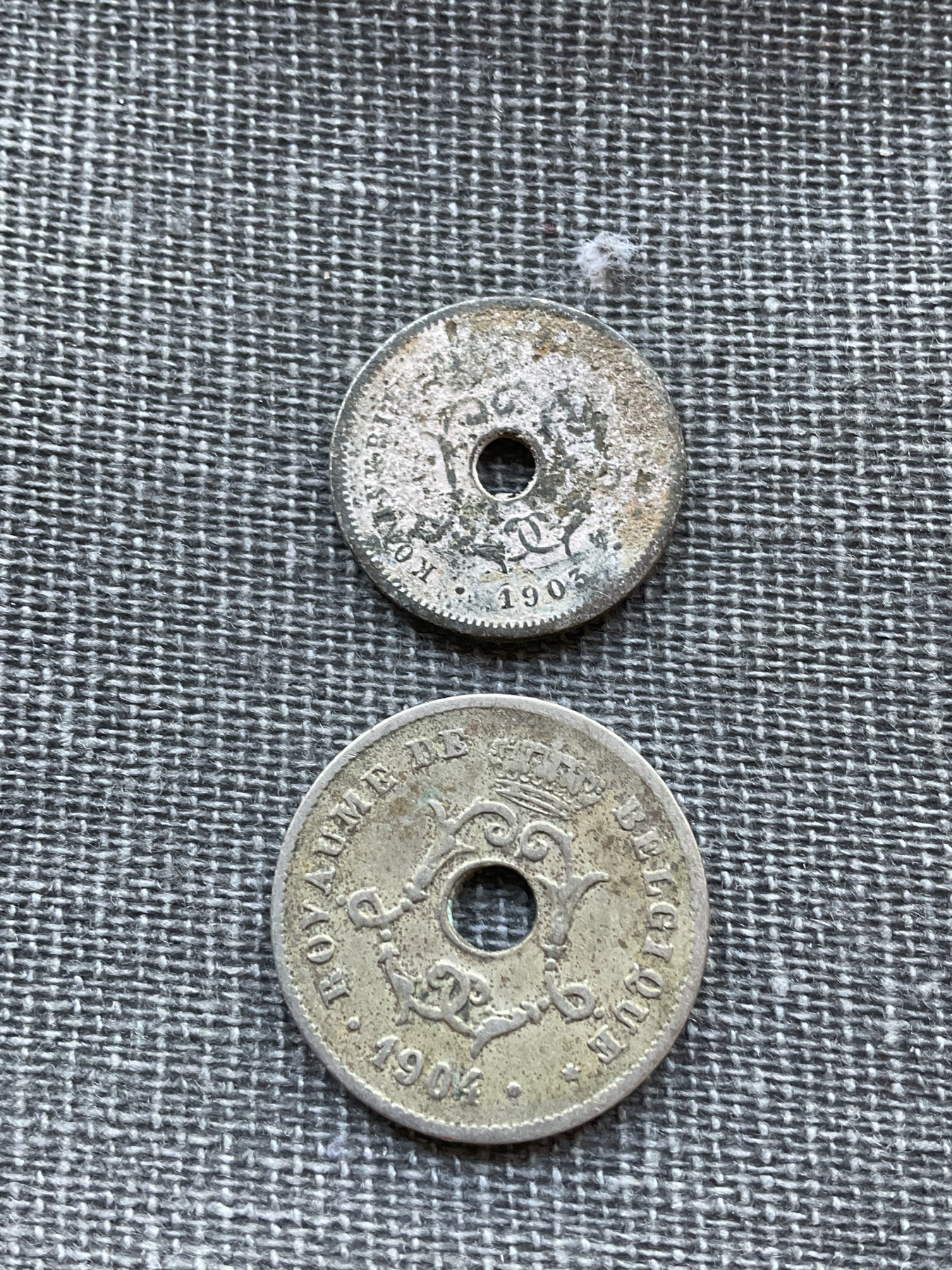 外国硬币首场2024-1-6 比利时1903年5分1904年10分