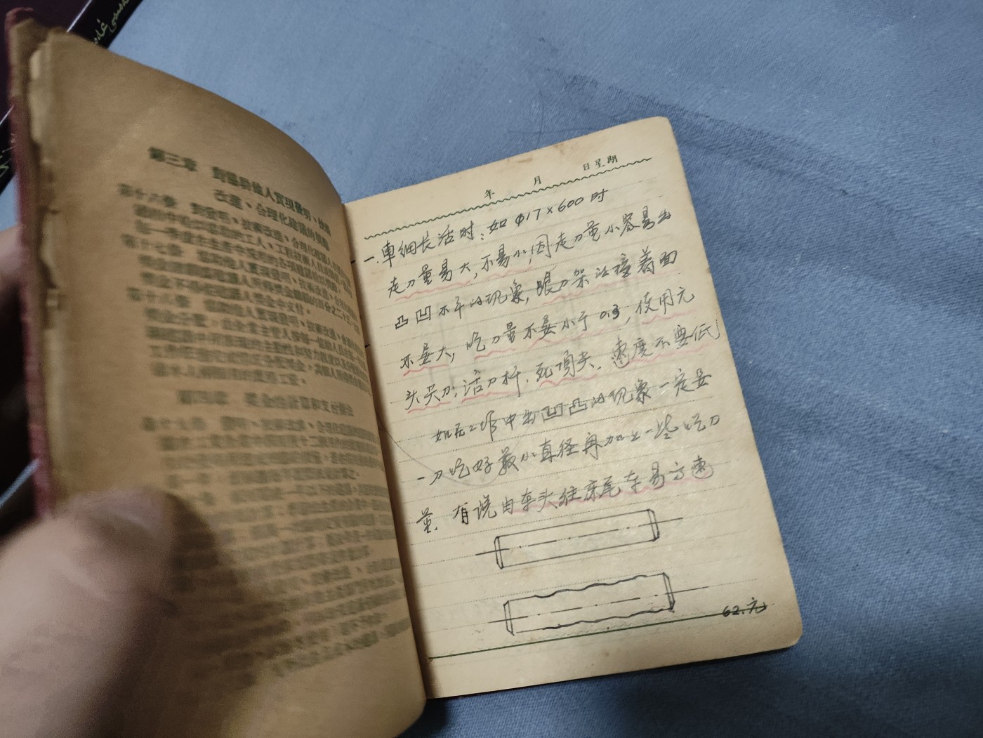 仁孝堂徽章红藏拍卖(第一场) 1955年 技术手册 八级老工人一生的结晶记录了多重机床的操作方法 而且该手册也是作为奖品给他的