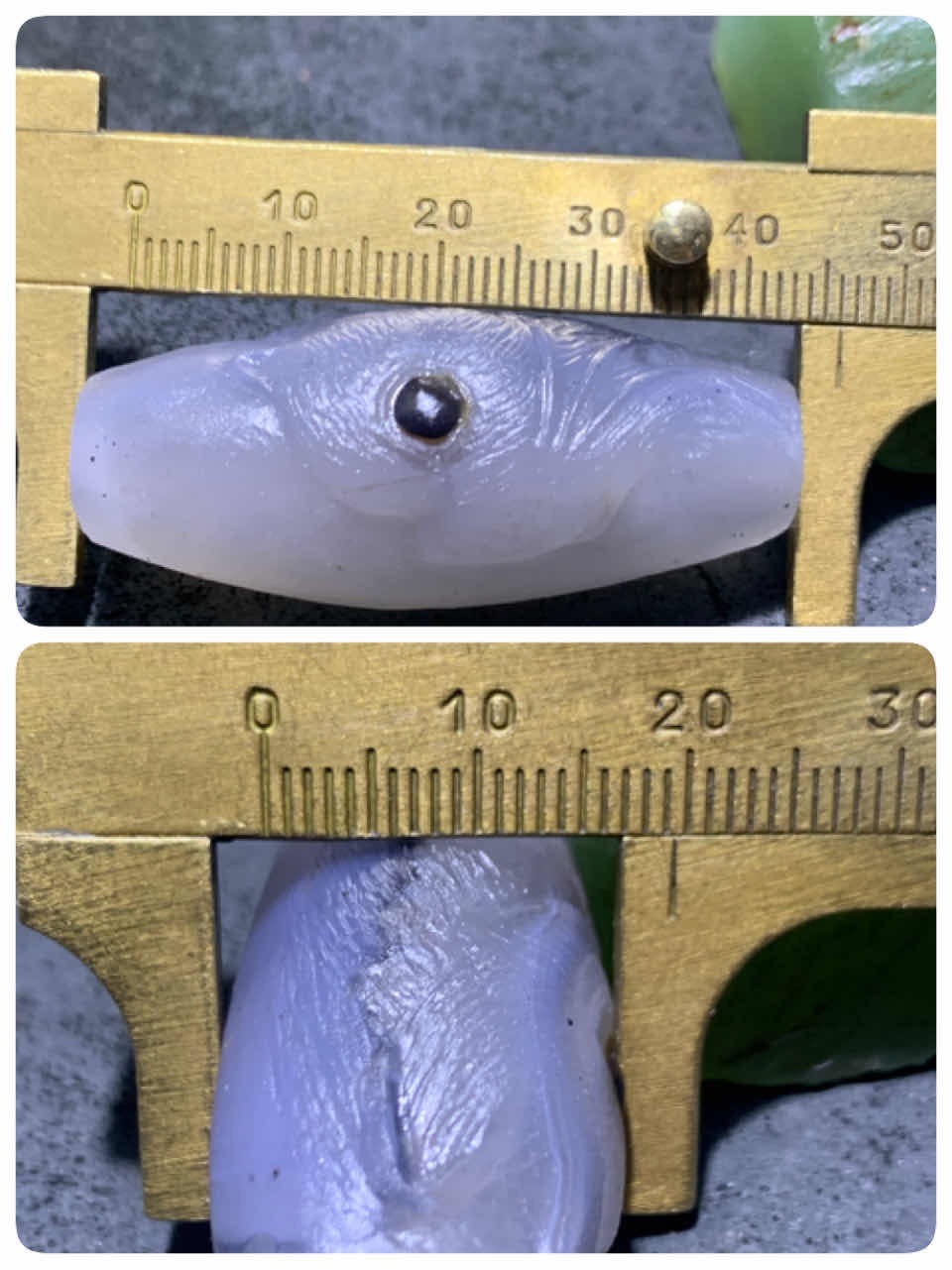 精美亚光高玉化冰飘巴西玛瑙手工俏色巧雕招财猫大桶珠一个！