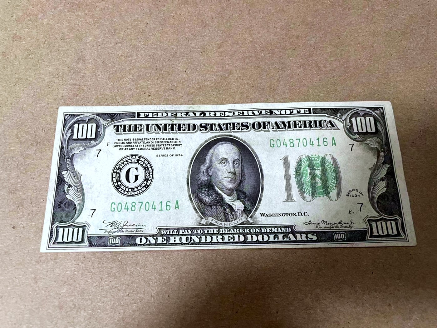 【Blue Auction】✨世界纸币精拍第414期【精】 美国 早期 1934年100美金 芝加哥版 品相如图