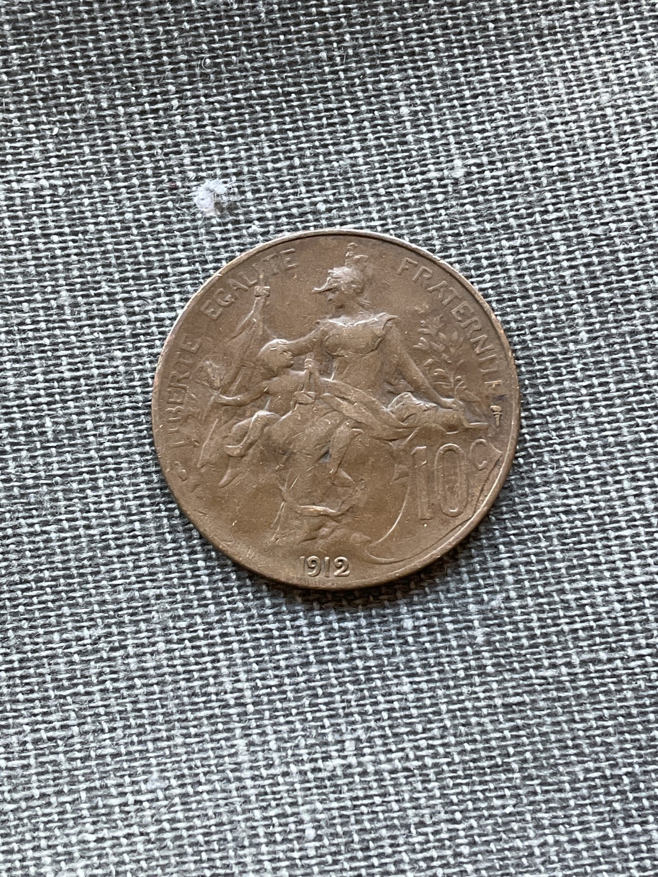 外国硬币首场2024-1-6 法国1912年10分