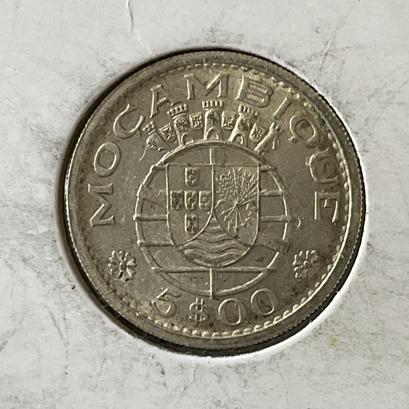 外国硬币首场2024-1-6 莫桑比克1960年5埃斯库多银币