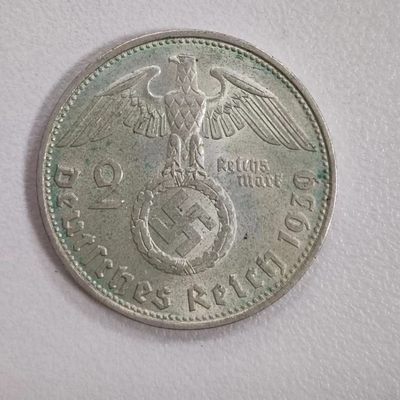 康怡轩【老银币专场】第17期 - 1939年德国保罗·冯·兴登堡2马克银币 25毫米