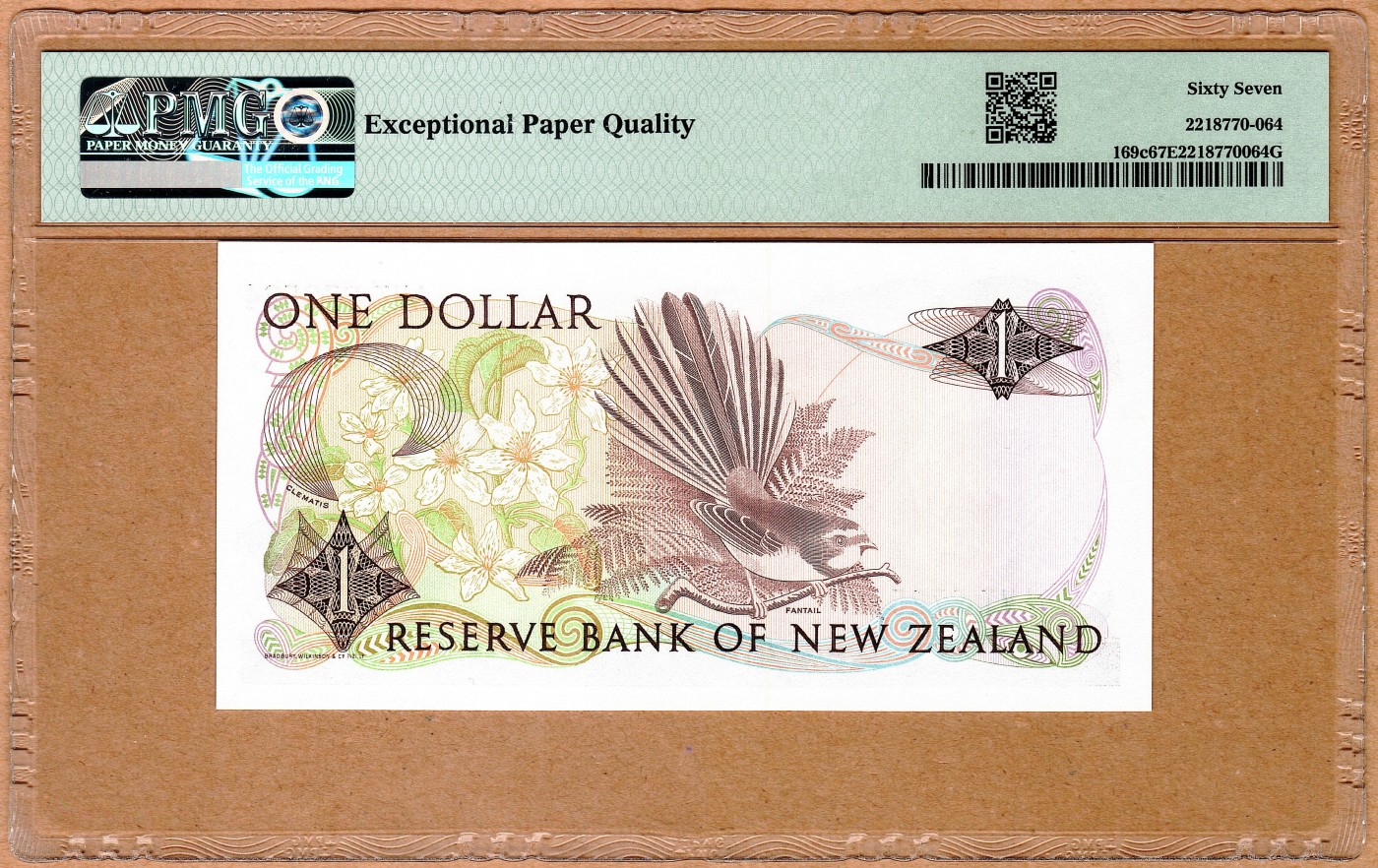 【Blue Auction】✨世界纸币精拍第414期【精】 新西兰 花冠女王 1981-92年1元 PMG67EPQ