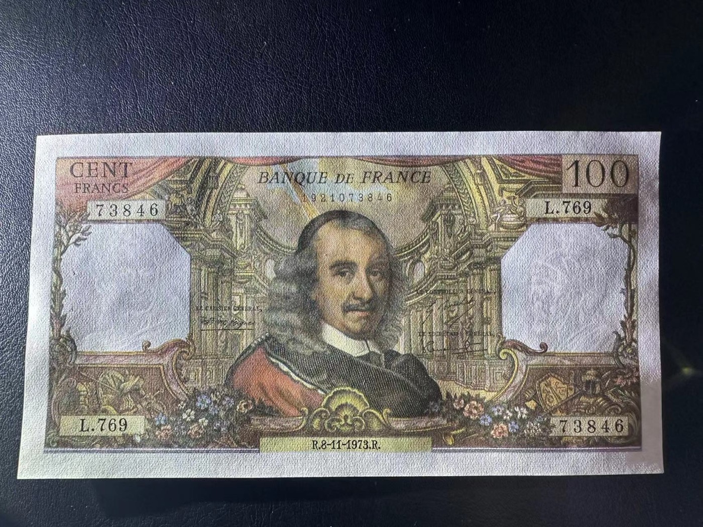 【Blue Auction】✨世界纸币精拍第414期【精】 法国 1973年100法郎 高乃伊 UNC-针孔