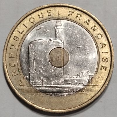 布加迪🐬～世界钱币(上海)🌾第 213 期 /  各国套币和散币 - 法国🇫🇷 1993年 地中海运动会 20法郎 双色币