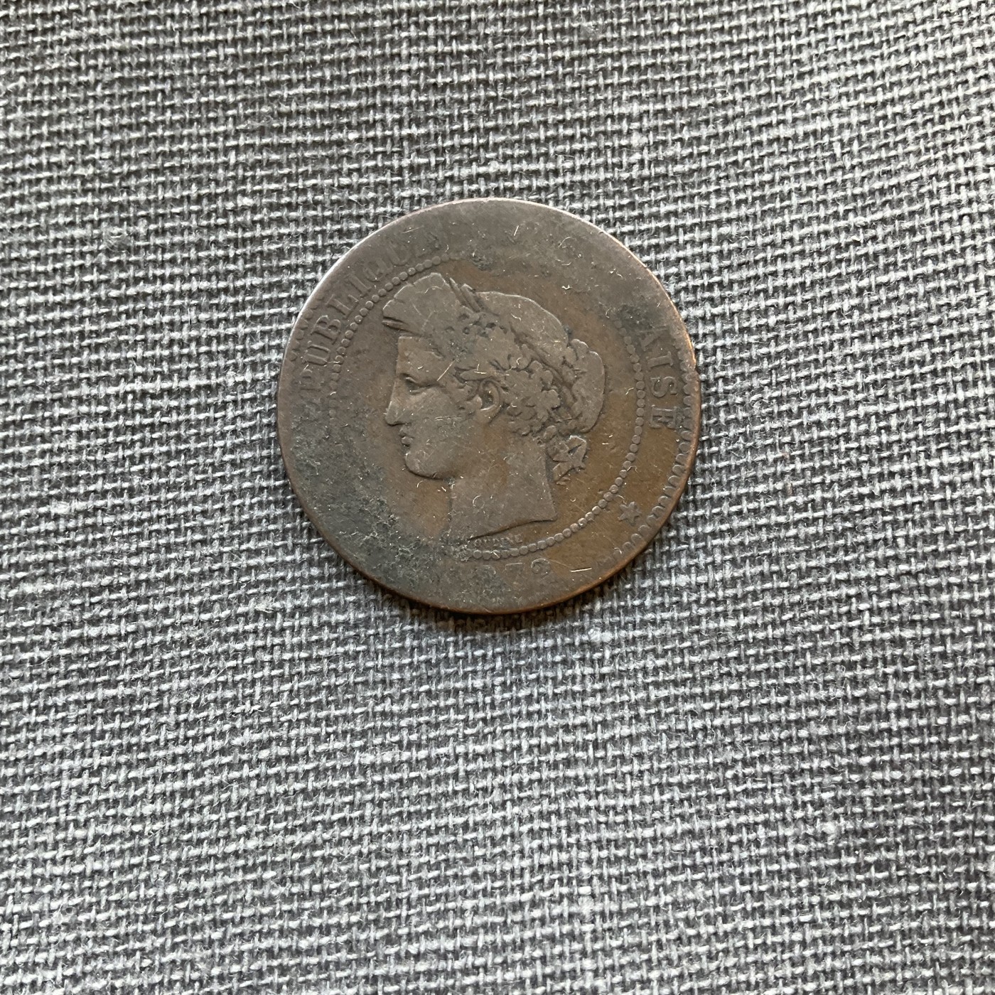 外国硬币首场2024-1-6 法国1872铜币谷物女神