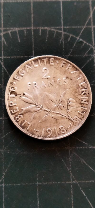 外国硬币初藏散币银币第16场 - 法国2法郎银币1916年。