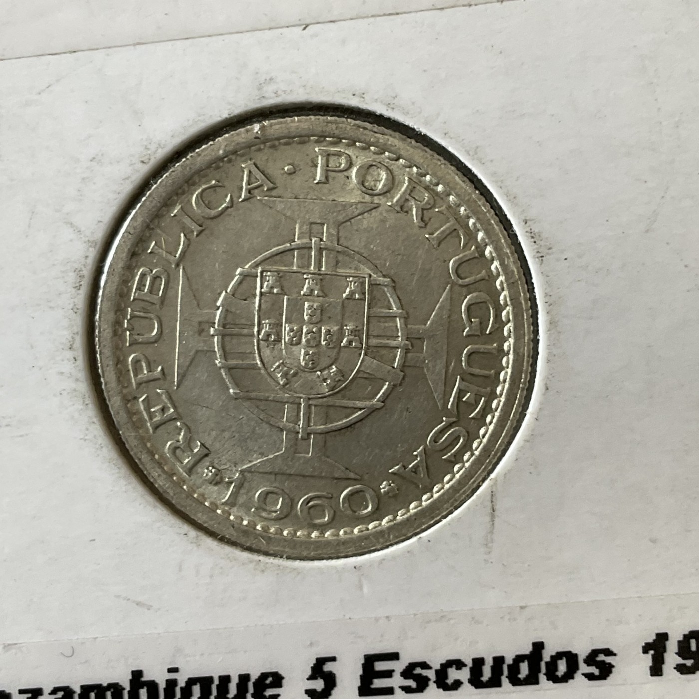 外国硬币首场2024-1-6 莫桑比克1960年5埃斯库多银币