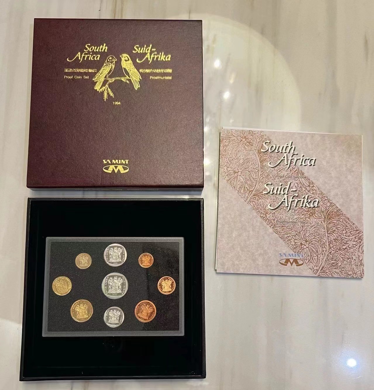 【币观天下】第2期钱币低佣金秒杀专场全场三件以上包邮 南非1994年官方精制套币 盒证齐