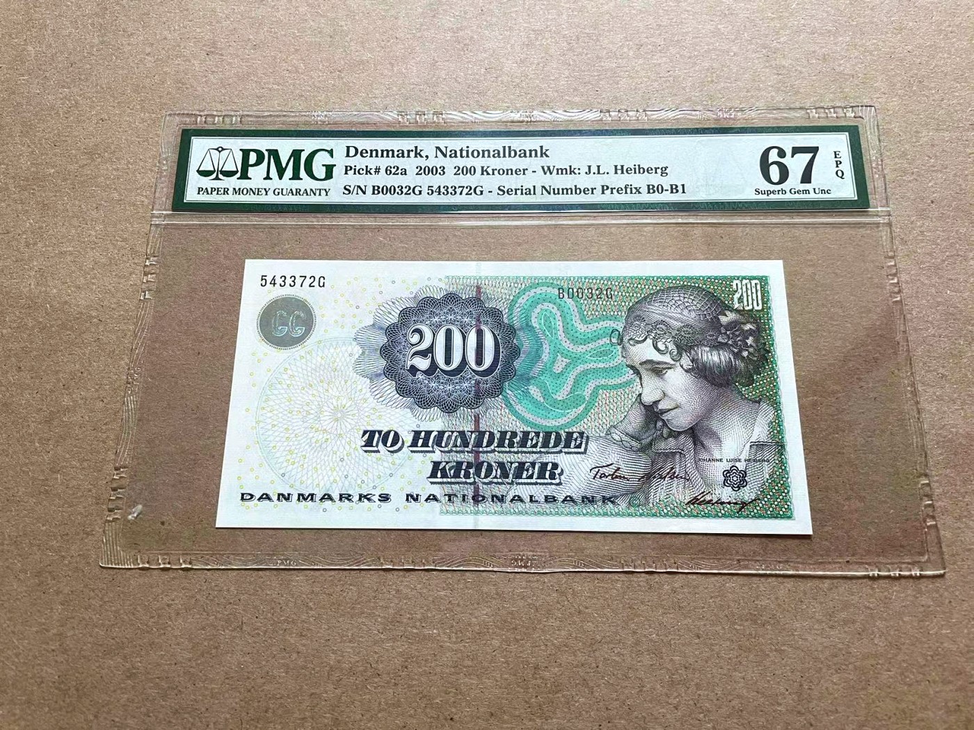 【Blue Auction】✨世界纸币精拍第415期——北欧&中欧专场 丹麦 2003年200克朗 PMG67EPQ 