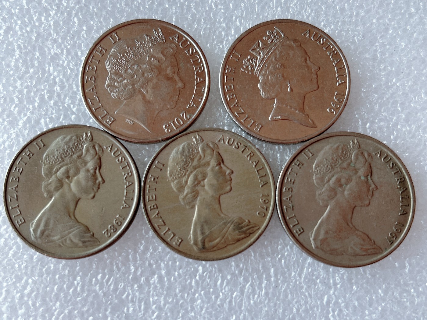 全场一元起拍 世界散币、银币专场 第53期 澳大利亚20分鸭嘴兽 三个头像版 5枚