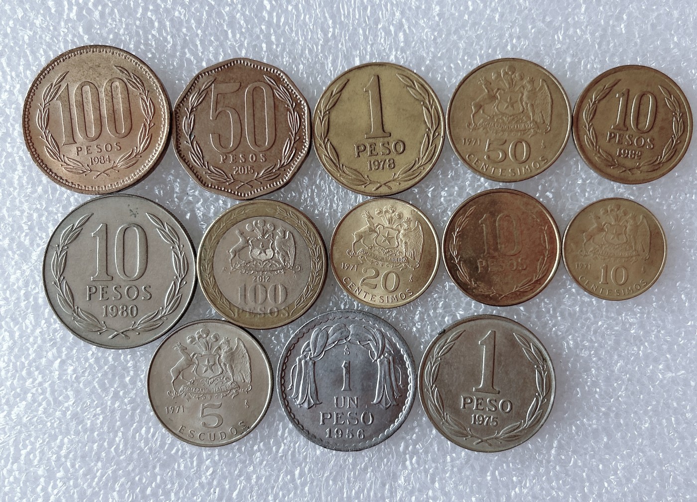 全场一元起拍 世界散币、银币专场 第53期 智利硬币不同时期版 13枚