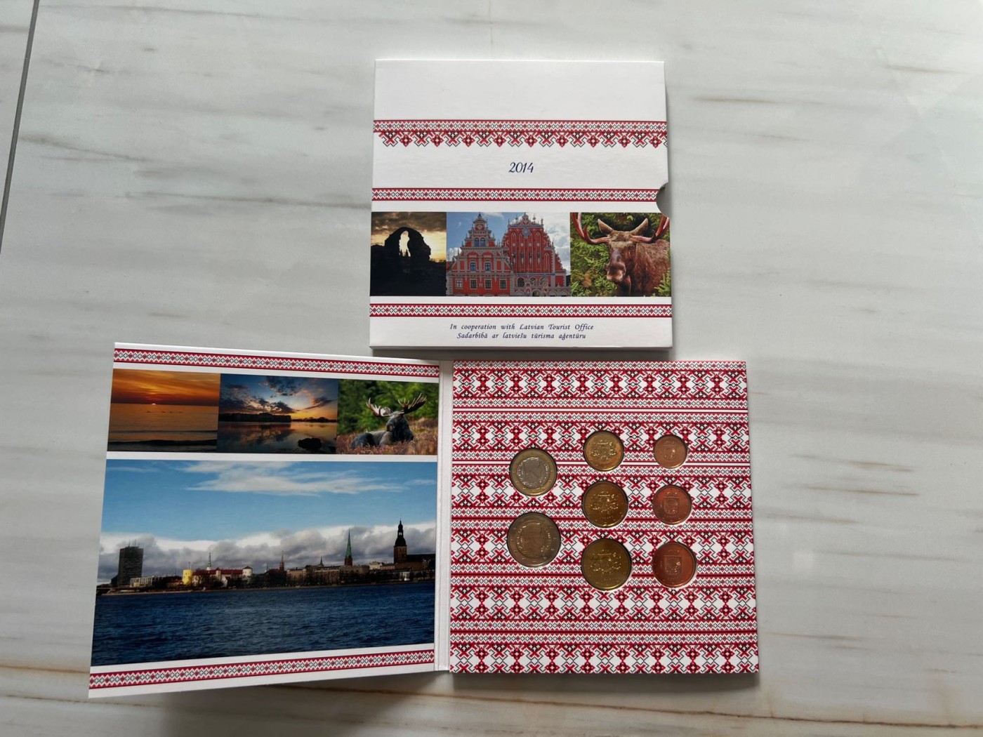 【币观天下】第2期钱币低佣金秒杀专场全场三件以上包邮 拉脱维亚2014年欧元官方套币 发行量仅1000套 