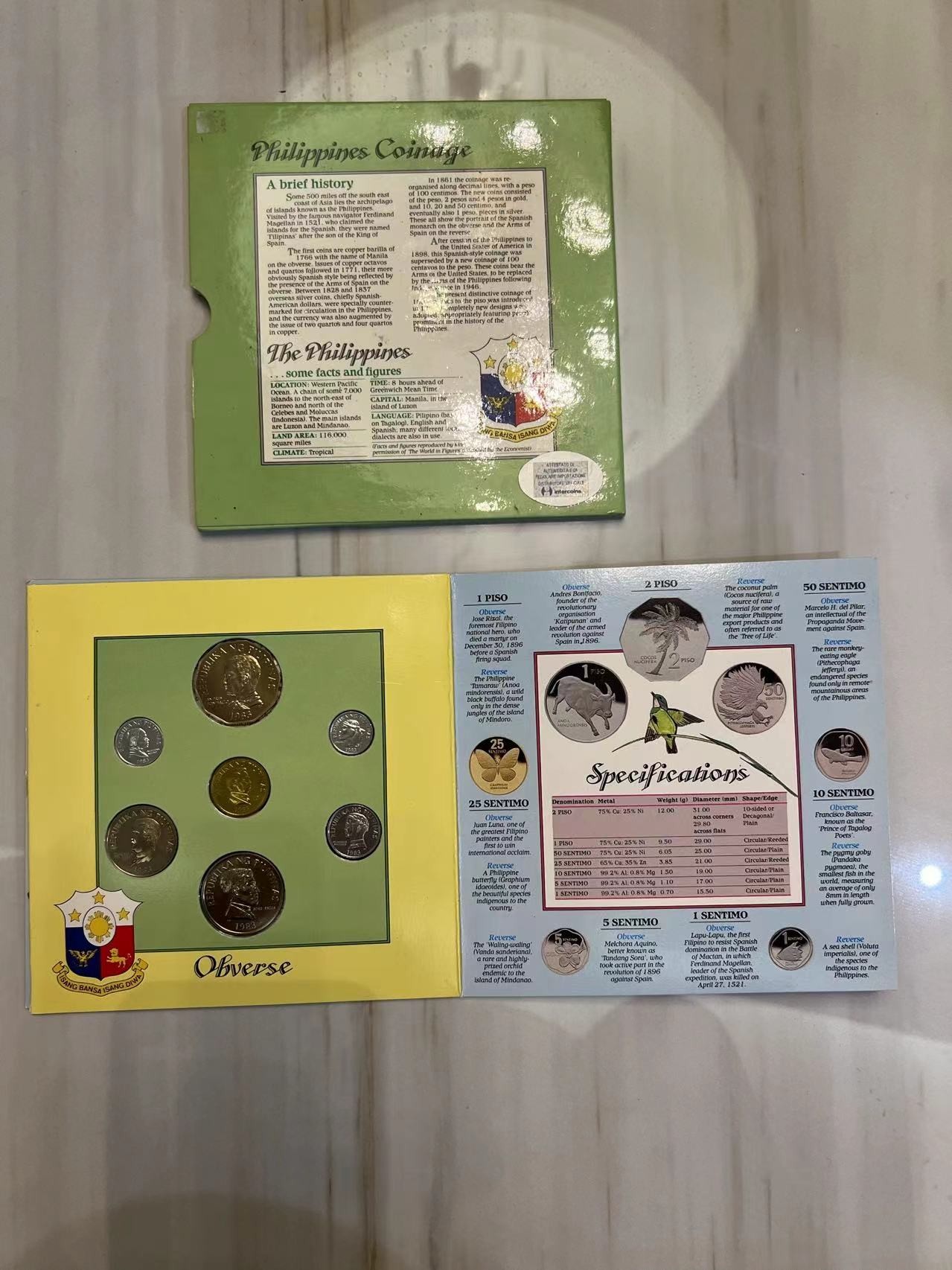 【币观天下】第2期钱币低佣金秒杀专场全场三件以上包邮 菲律宾1983年皇家造币厂官方套币 原装