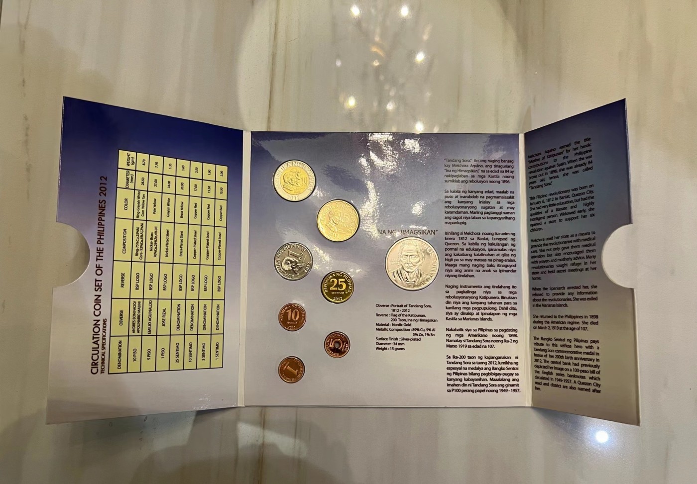 【币观天下】第2期钱币低佣金秒杀专场全场三件以上包邮 菲律宾2012年官方类精制套币 含一枚镀银纪念币 