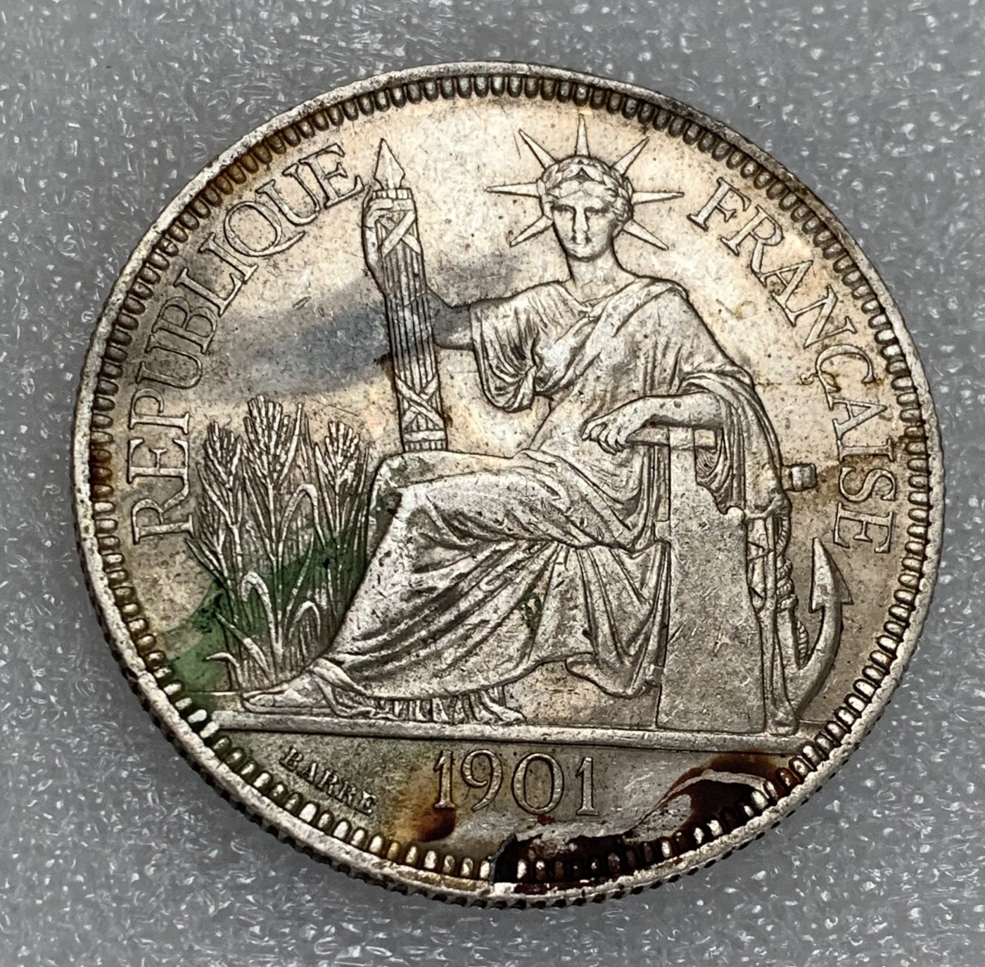 瓶子🏺第124期拍卖会   法属印度支那1901年1皮坐洋银币