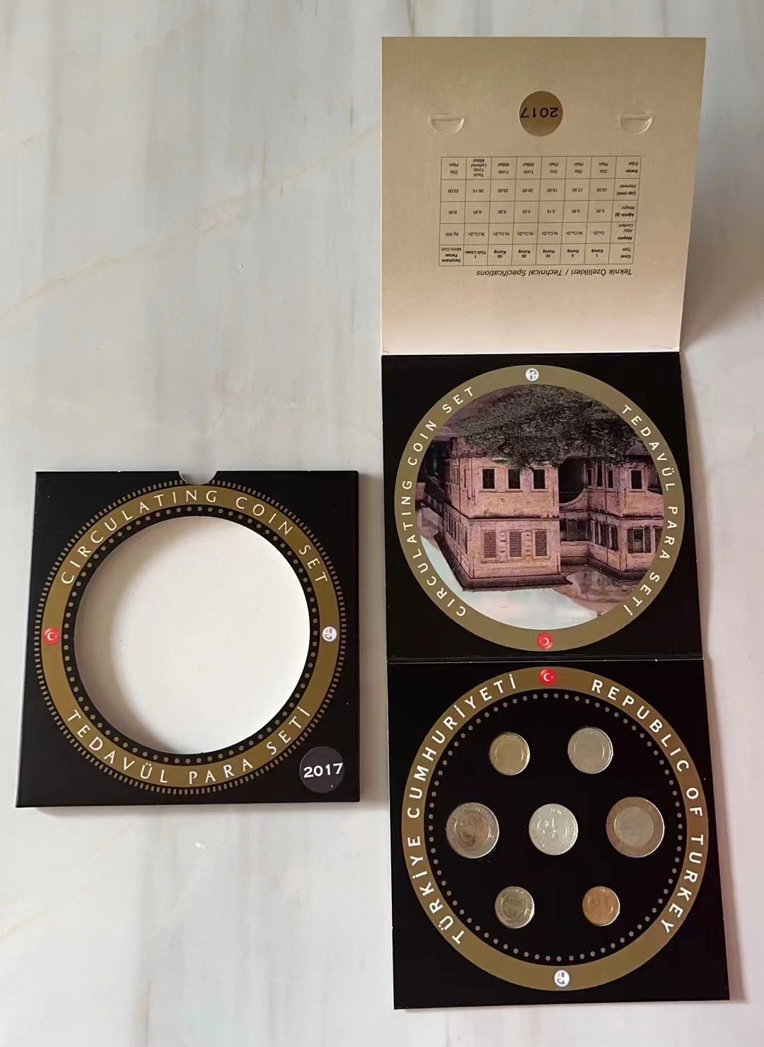 【币观天下】第2期钱币低佣金秒杀专场全场三件以上包邮 土耳其2017年官方套币 含一枚1里拉银币  