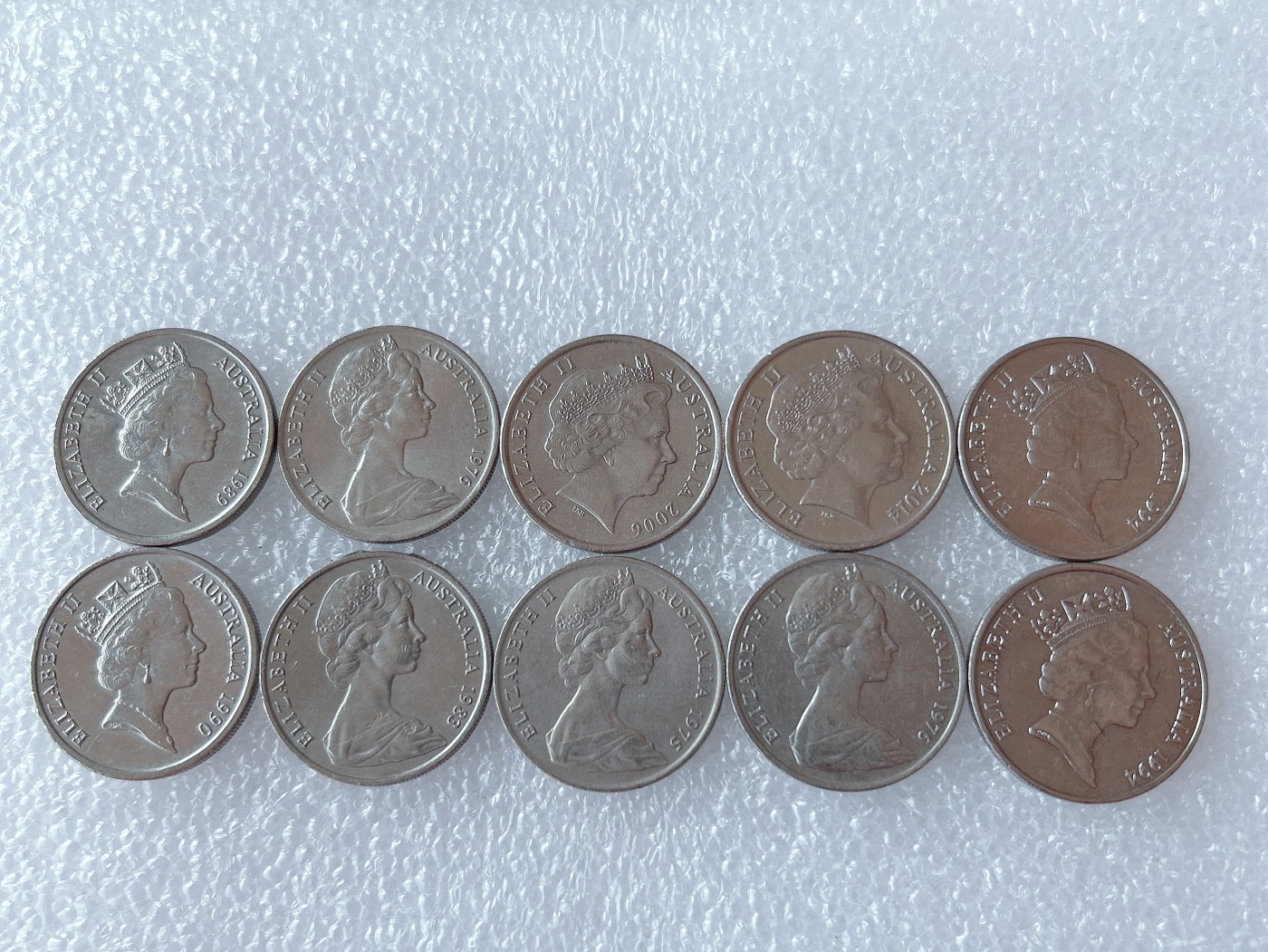 全场一元起拍 世界散币、银币专场 第53期 澳大利亚10分硬币 10枚 三个头像版