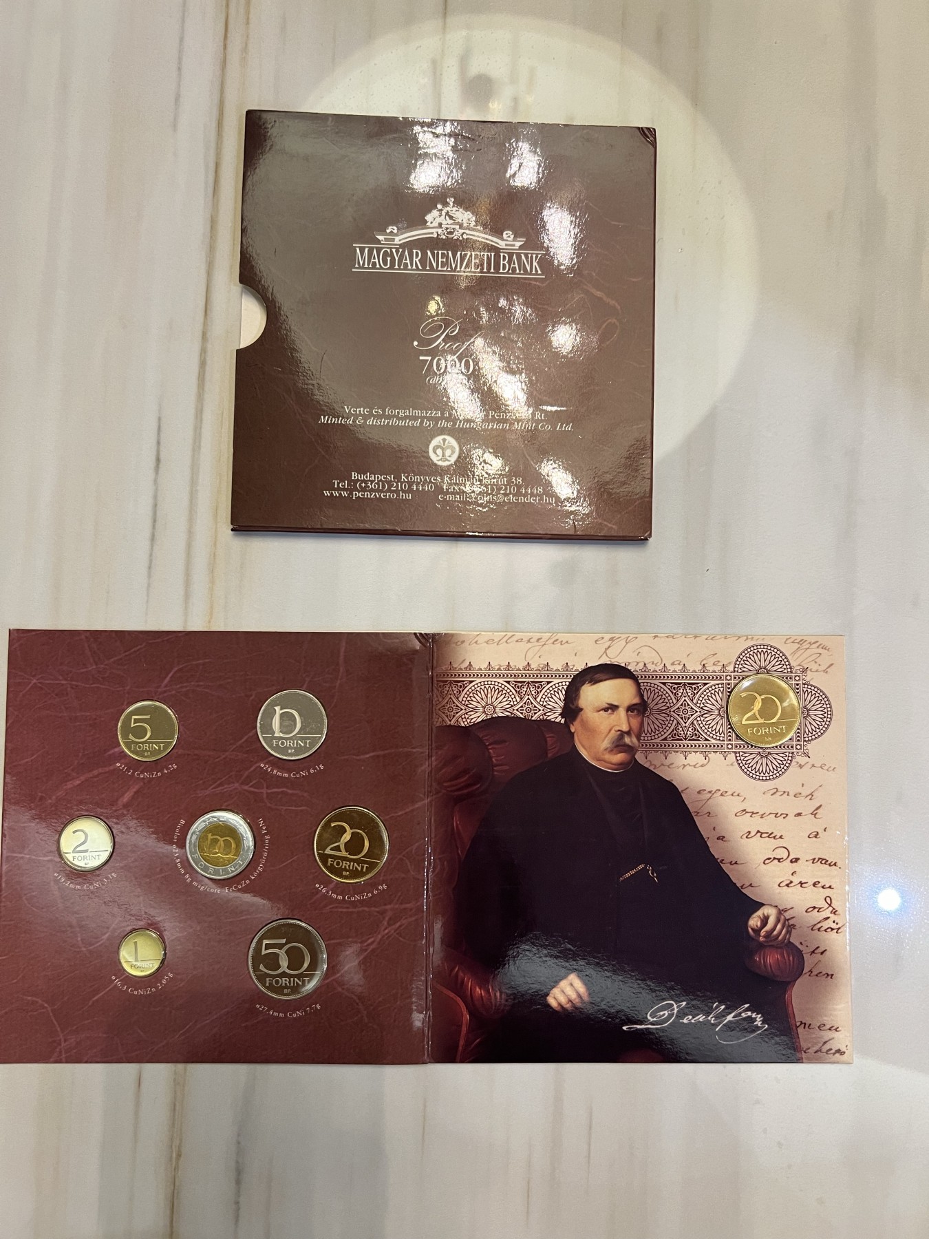 【币观天下】第2期钱币低佣金秒杀专场全场三件以上包邮 匈牙利2003年官方精制套币 含20福林纪念币 发行量7000套 1福林有氧化
