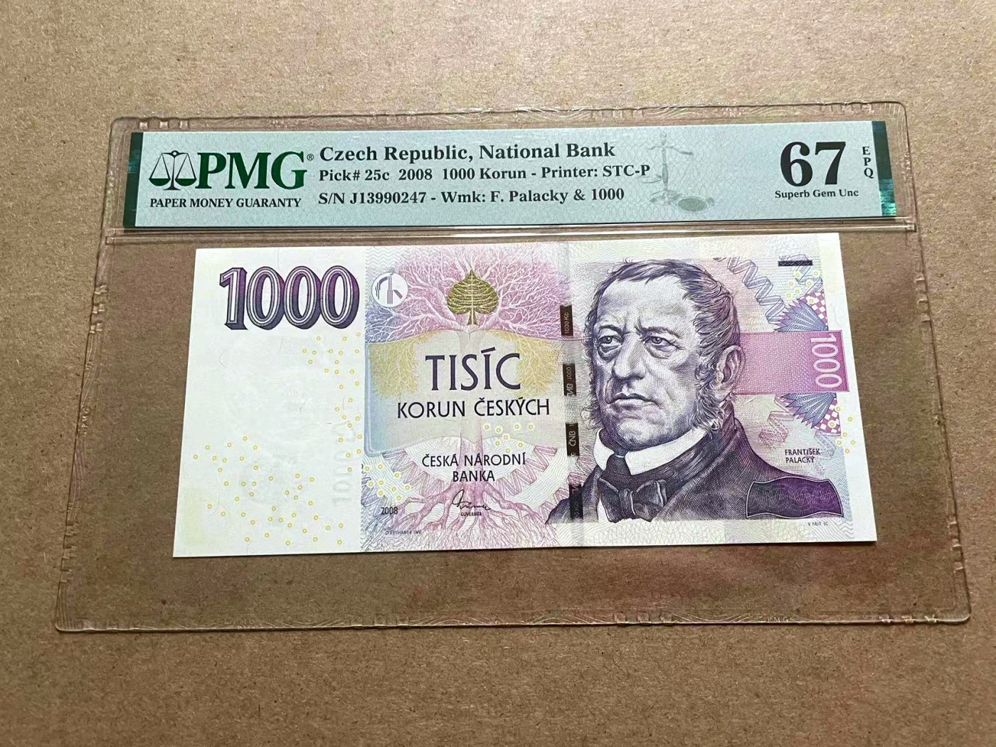 【Blue Auction】✨世界纸币精拍第415期——北欧&中欧专场 捷克 2008年1000克朗 PMG67EPQ 