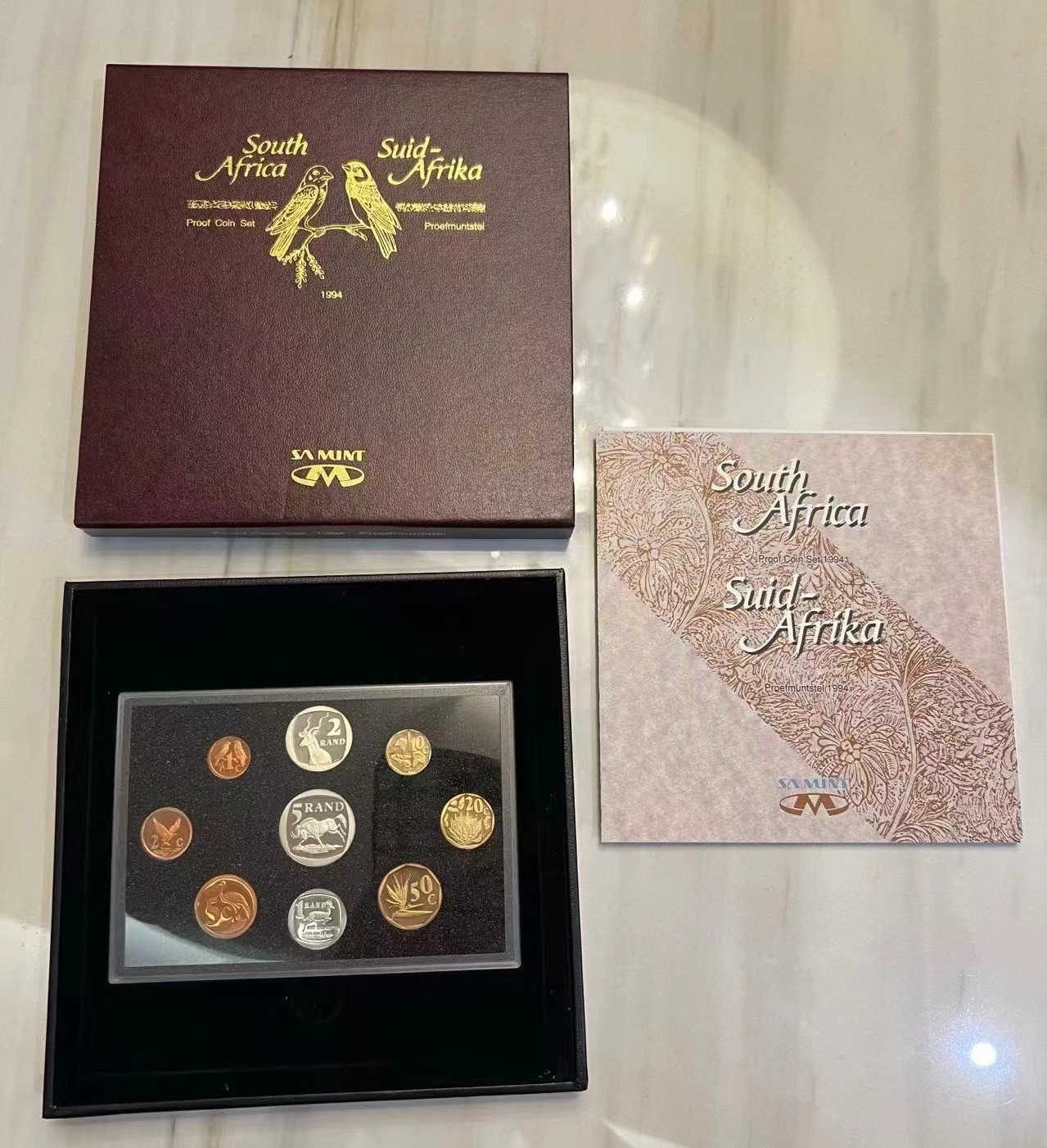 【币观天下】第2期钱币低佣金秒杀专场全场三件以上包邮 南非1994年官方精制套币 盒证齐