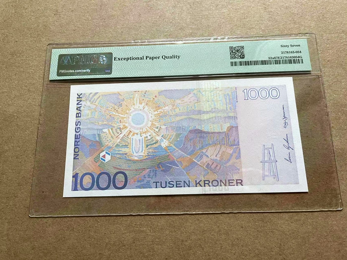 【Blue Auction】✨世界纸币精拍第415期——北欧&中欧专场 挪威 2001年1000克朗 PMG67EPQ 