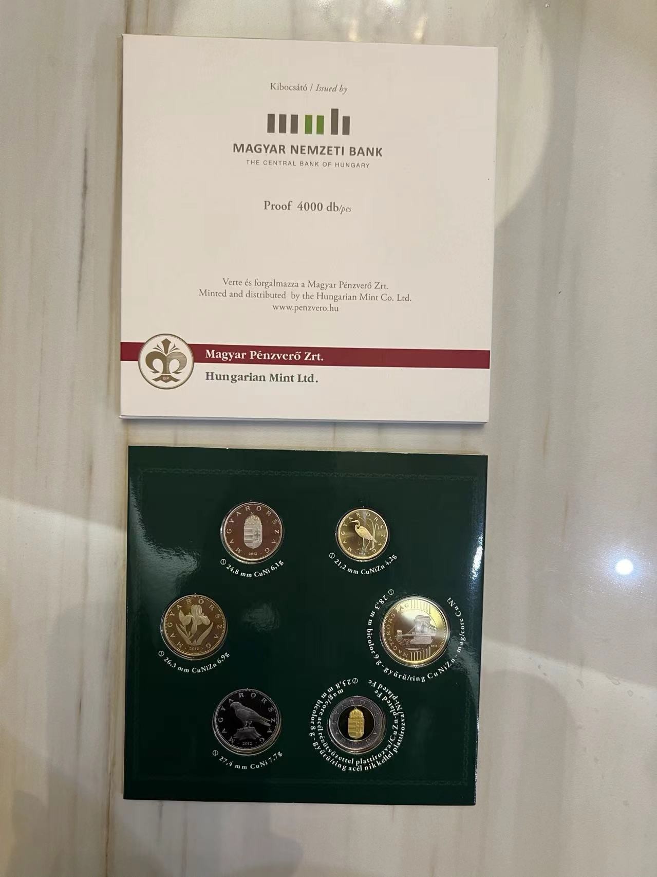 【币观天下】第2期钱币低佣金秒杀专场全场三件以上包邮 匈牙利2012年央行官方精制套币 发行量4000套