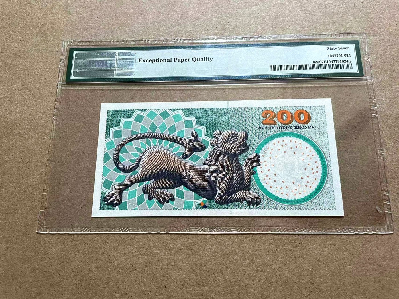 【Blue Auction】✨世界纸币精拍第415期——北欧&中欧专场 丹麦 2003年200克朗 PMG67EPQ 