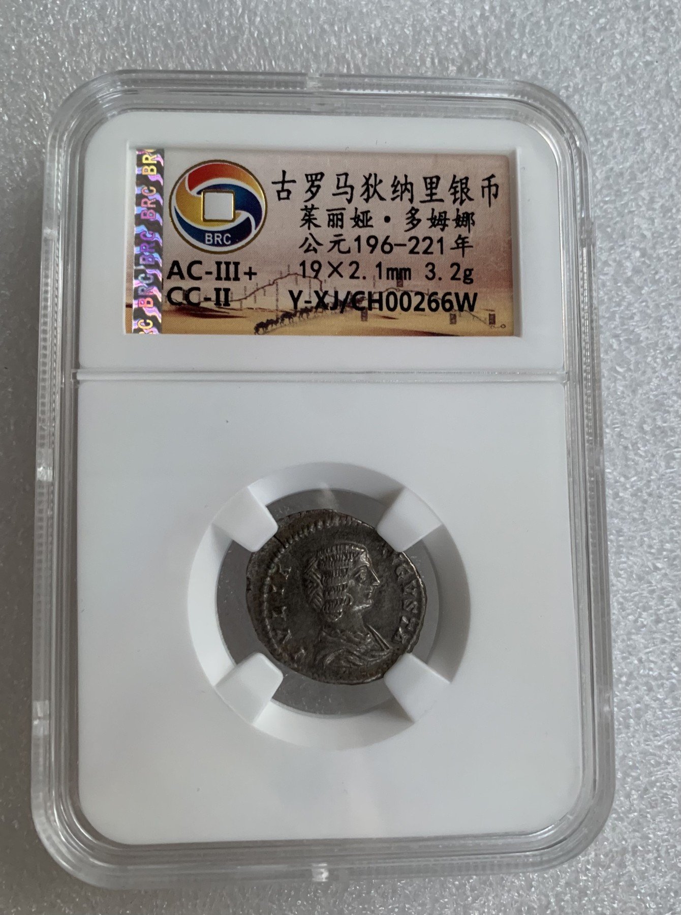 瓶子🏺第124期拍卖会  古罗马狄纳里银币茱丽娅·多姆娜 公元196-221年 3.2克