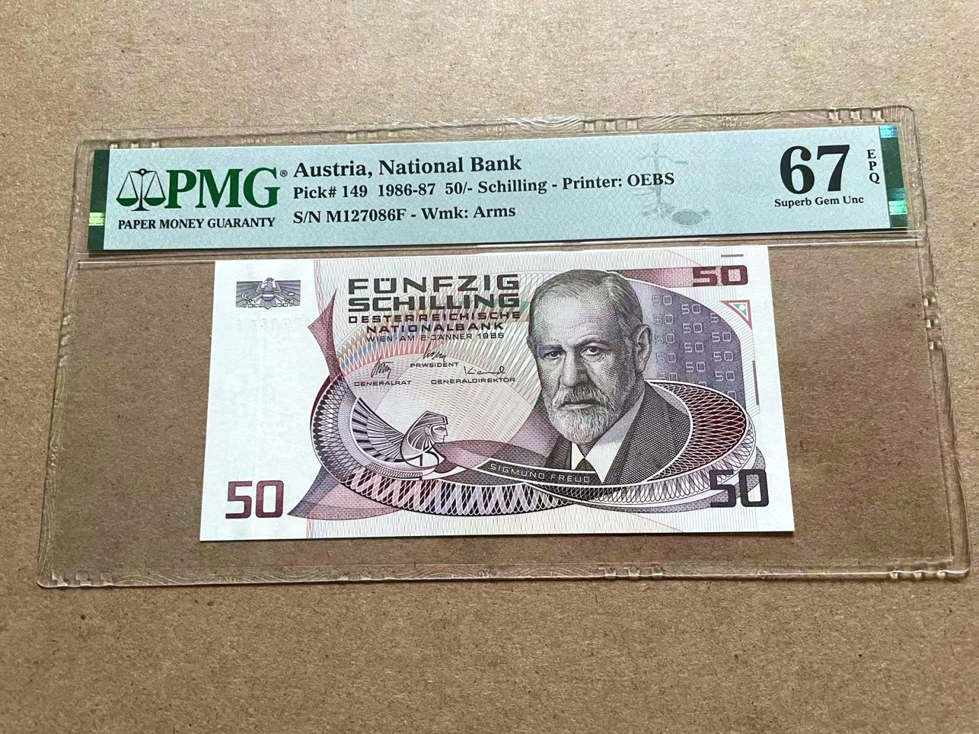 【Blue Auction】✨世界纸币精拍第415期——北欧&中欧专场 奥地利 1986-87年50先令 PMG67EPQ 